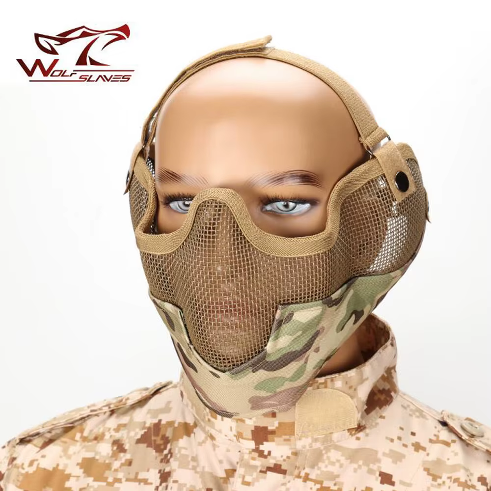Mascarilla táctica tipo Stalker malla metálica negra Airsoft - imagen 2