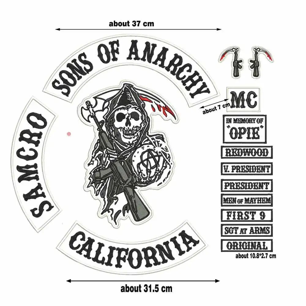 Parche bordado Sons of Anarchy para chaqueta de motero