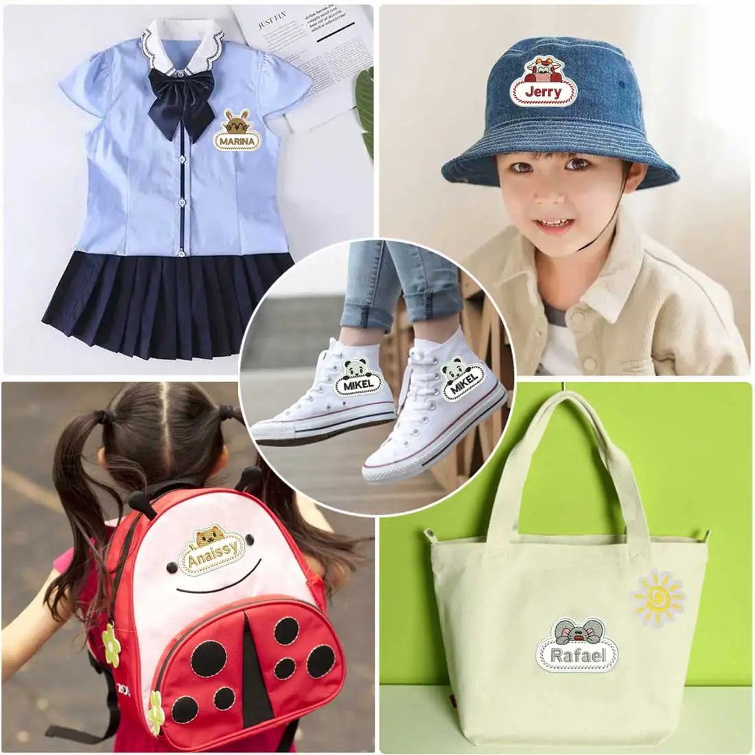 Parche bordado personalizado infantil con nombre – conejo de dibujos - imagen 2
