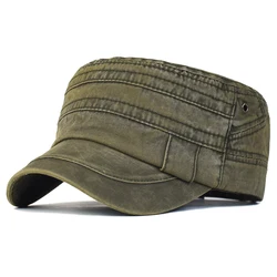 Gorra militar vintage de algodón ajustable, para todo el año