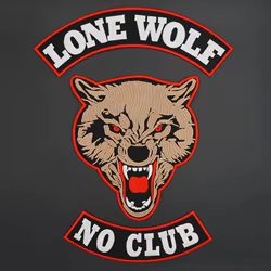 Parche bordado Lone Wolf – Hierro motorista punk