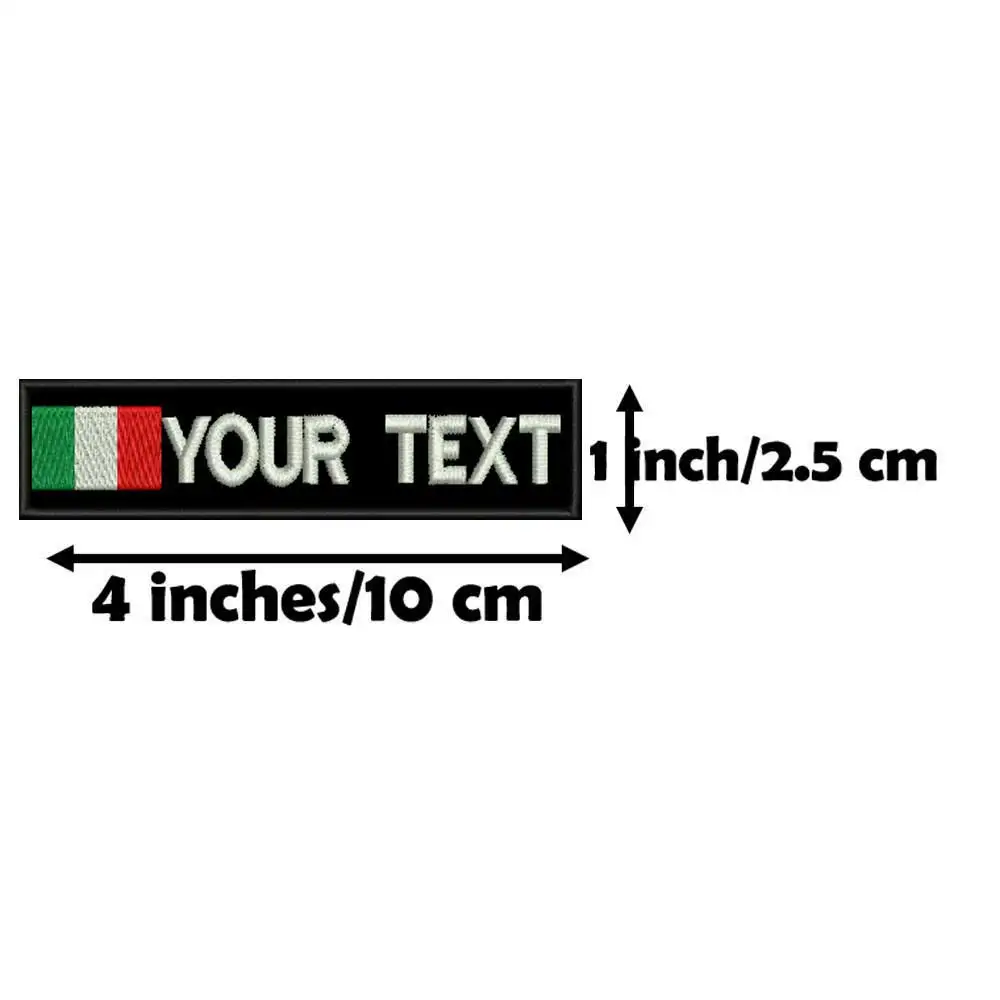 Nombre parche militar bordado bandera Italia respaldo hierro y gancho - imagen 2