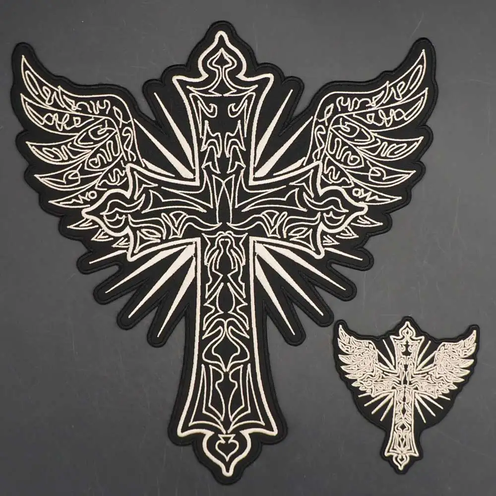 Parche táctico bordado cruz alada – Insignia militar para chaqueta