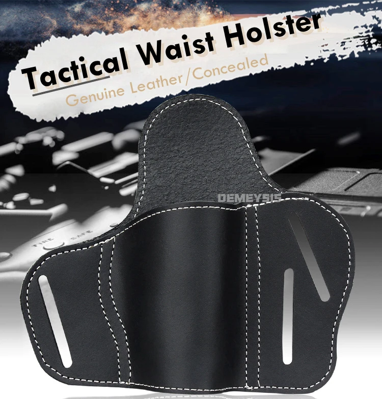 Funda táctica de cuero para pistola visión frontal