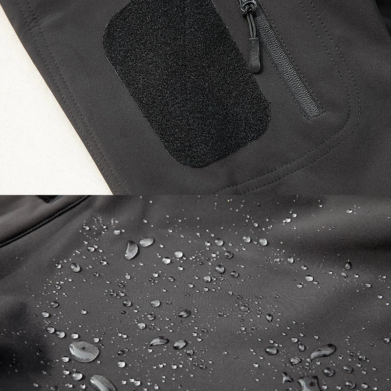 Chaqueta softshell táctica impermeable con capucha para senderismo