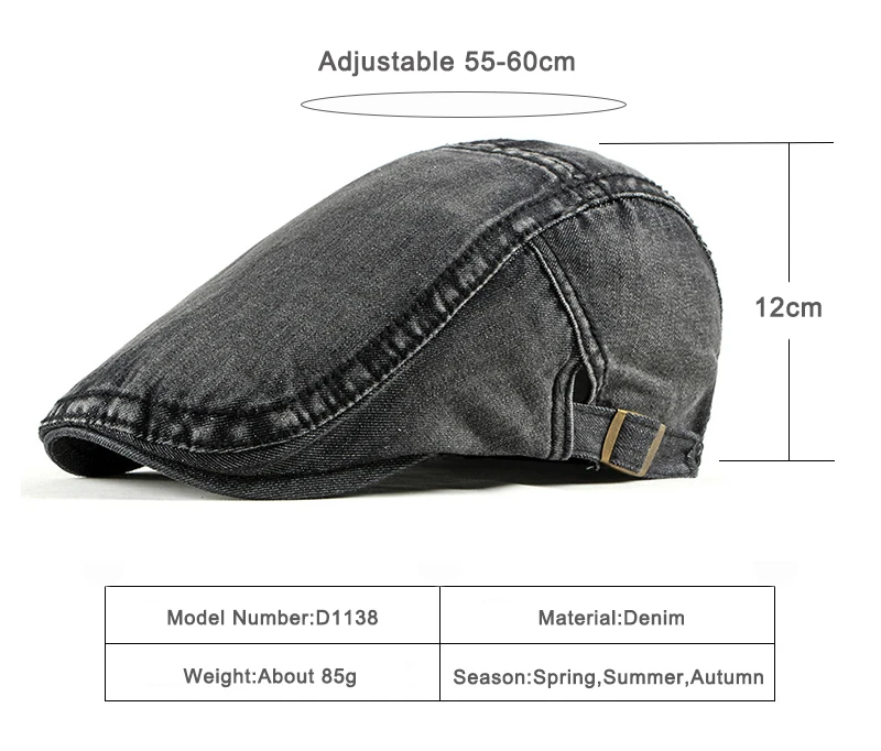 Sombrero de mezclilla con visera y estilo casual