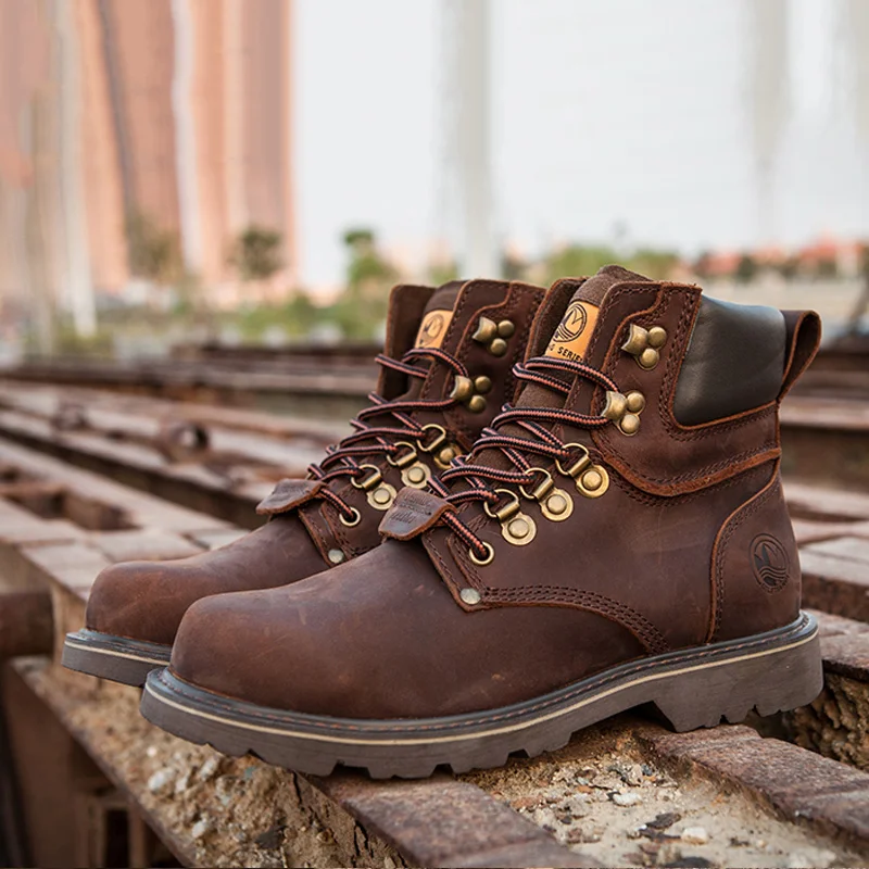 KOWM Botas tácticas de senderismo de cuero impermeables trekking - imagen 4