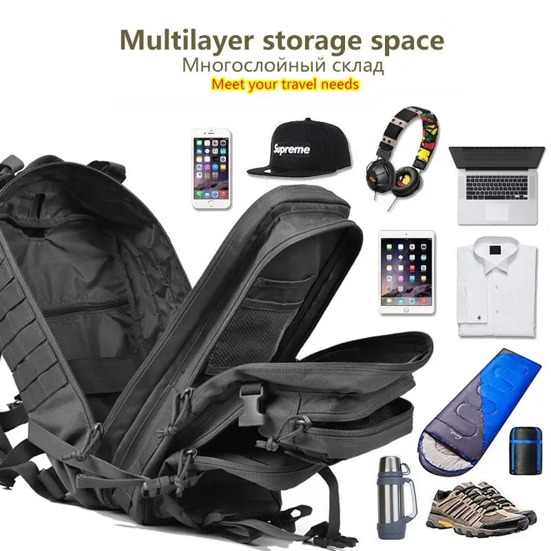 Mochila táctica 50L de gran capacidad 900D para camping y senderismo - imagen 2