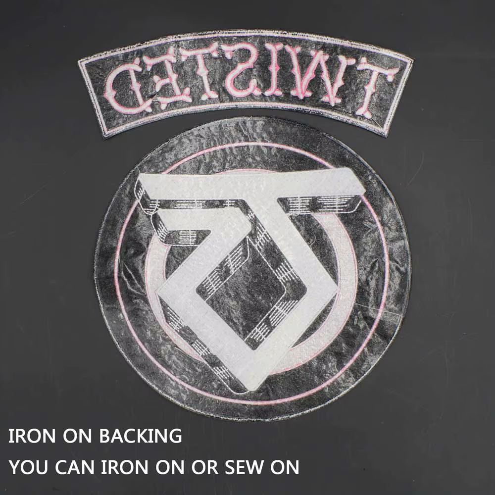 Twisted Sister Parche bordado motorista para chaqueta – planchado fácil