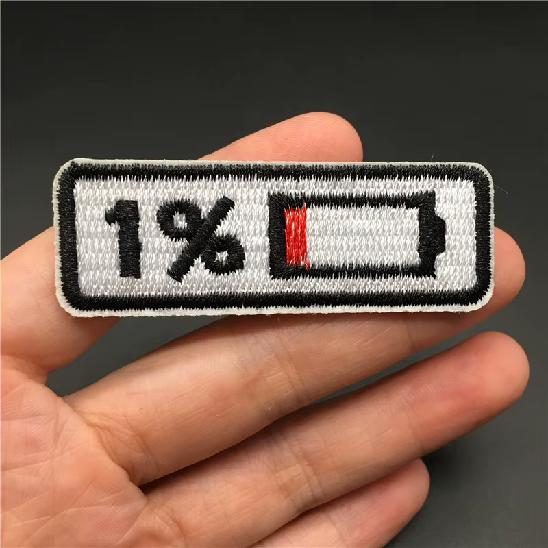 Parche termoadhesivo bordado forma batería para ropa - imagen 3