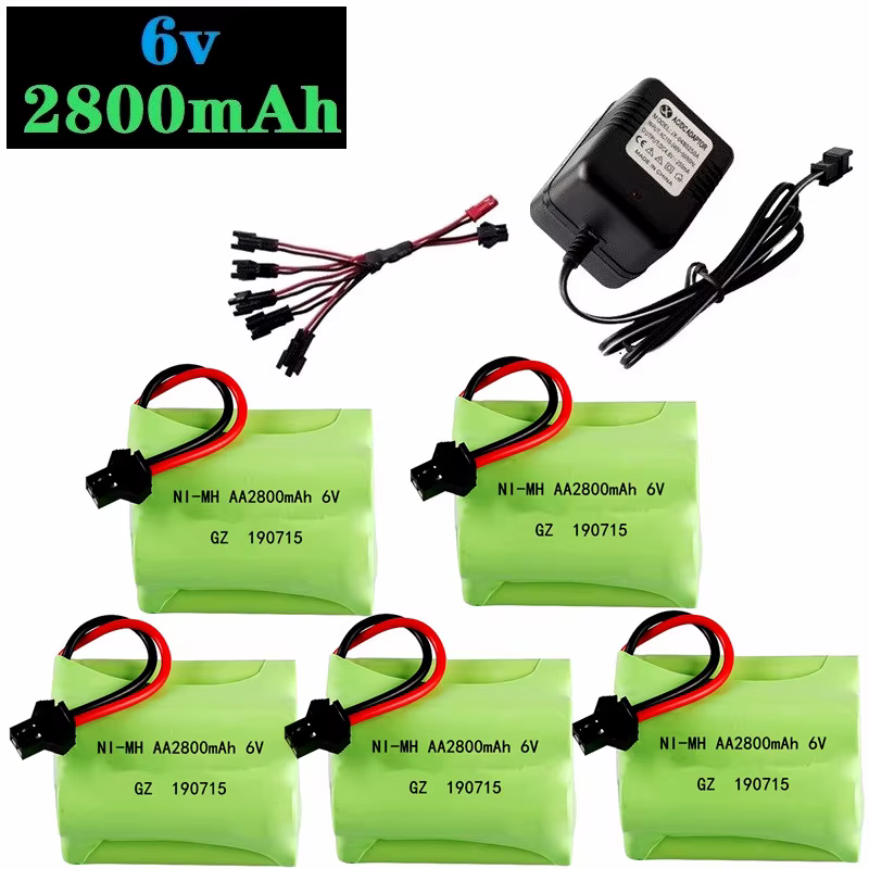 Batería NiMH 6V 2800mAh para coches RC y robots con conector SM - imagen 3