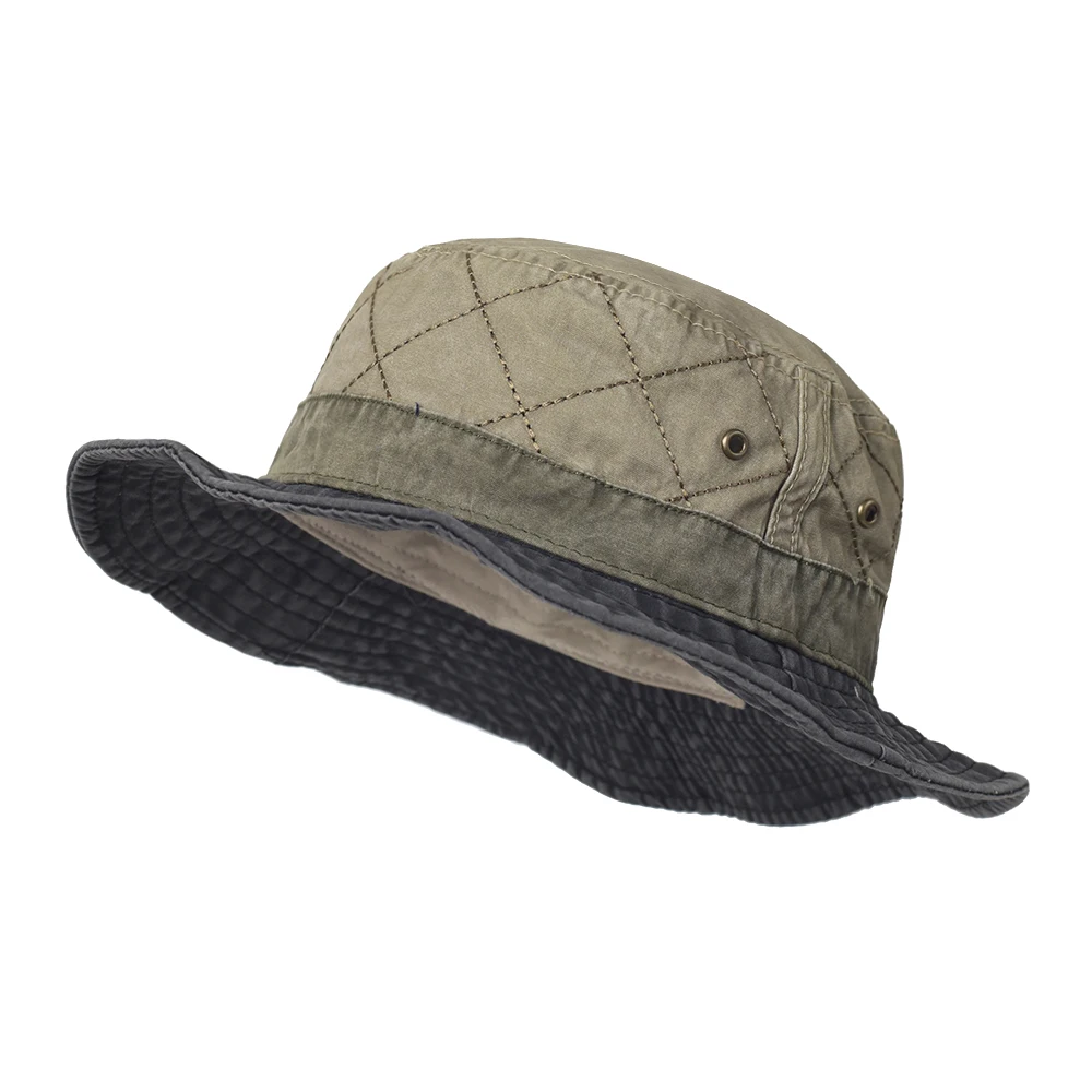 Gorro de pesca algodón lavado con ala ancha, protección solar - imagen 4