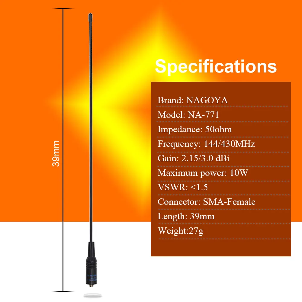 Antena doble banda NAGOYA NA-771 SMA-F 144/430MHz para Baofeng - imagen 3