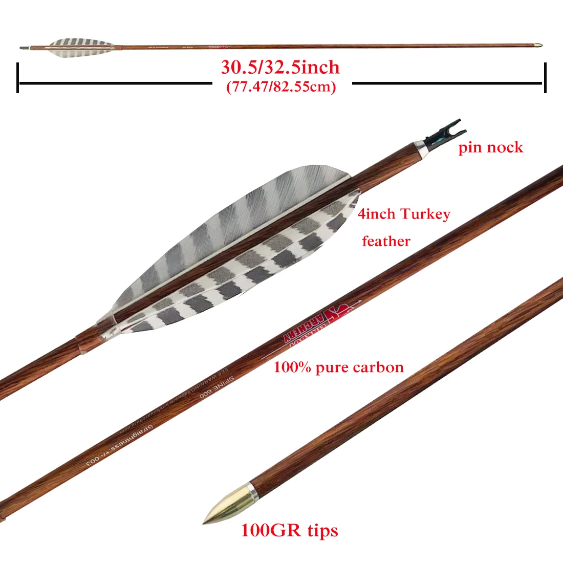 Plumas de pavo de 4 pulgadas para estabilización