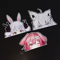 Pegatinas reflectantes orejas de gato para moto eléctrica JDM