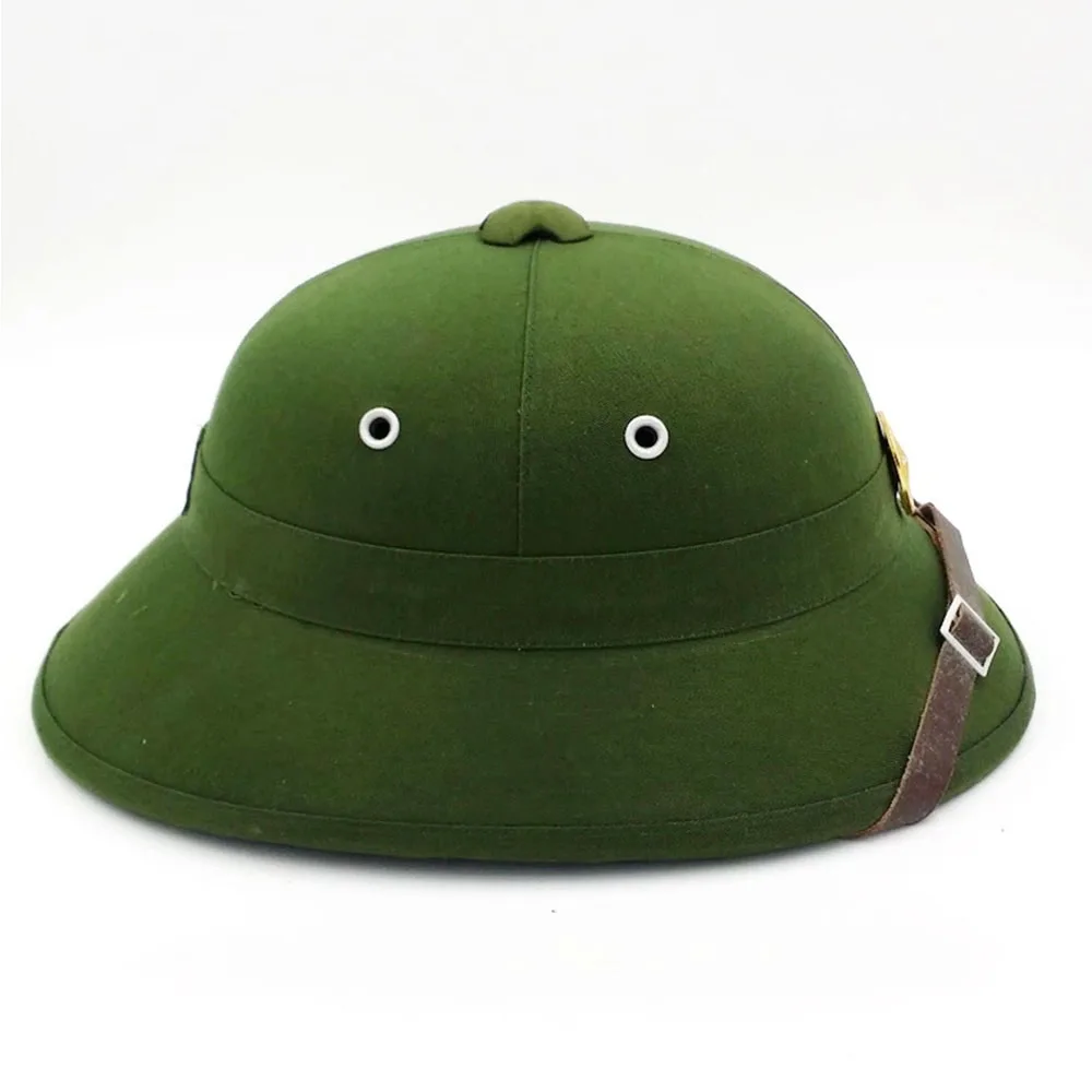 Gorra militar Vietnam VC Pith verde con estrella roja