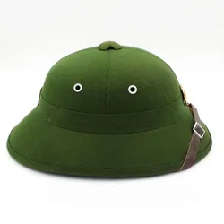 Gorra militar Vietnam VC Pith verde con estrella roja