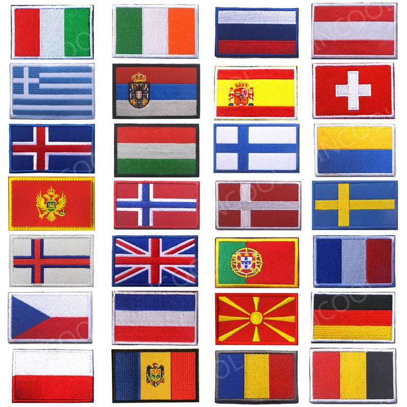 Parches bordados países para chaleco táctico MOLLE