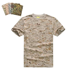 Camisa táctica de combate camuflaje cuello redondo para caza outdoor
