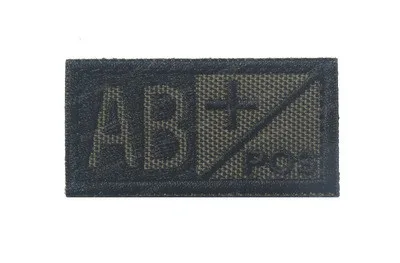 Parche táctico bordado grupo sanguíneo A B AB O negro verde - imagen 4