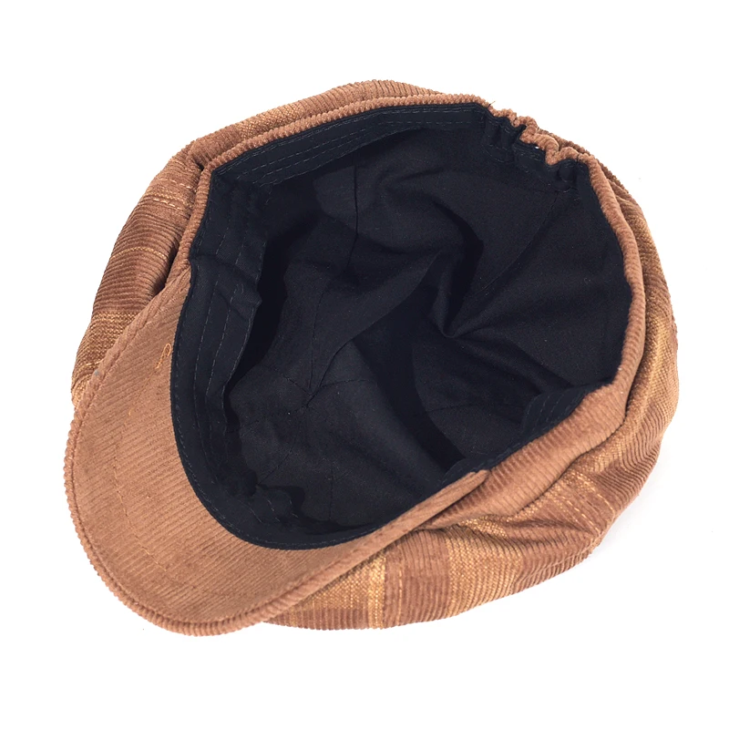 Sombrero newsboy boina de pana a cuadros gruesos otoño/invierno - imagen 5