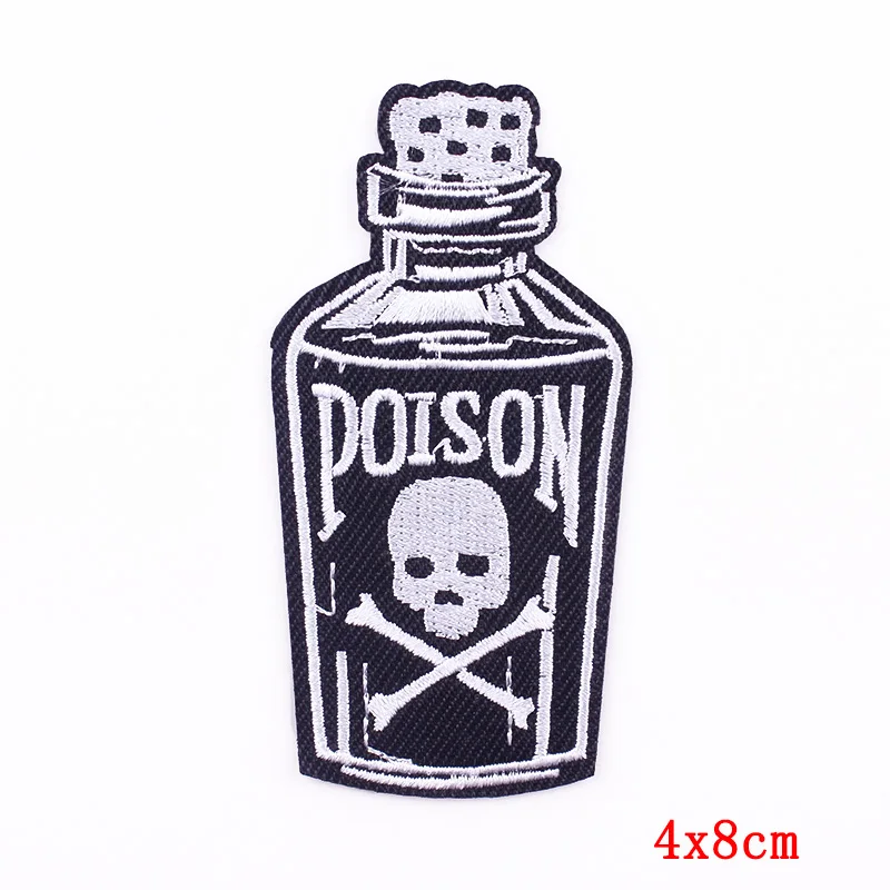 Parche bordado calavera Punk termoadhesivo para ropa - imagen 3