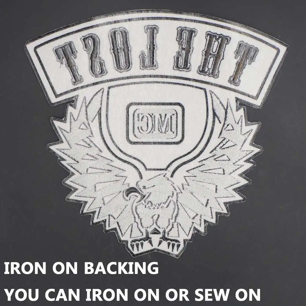 Parche bordado THE LOST EAGLE MC – motorista termoadhesivo