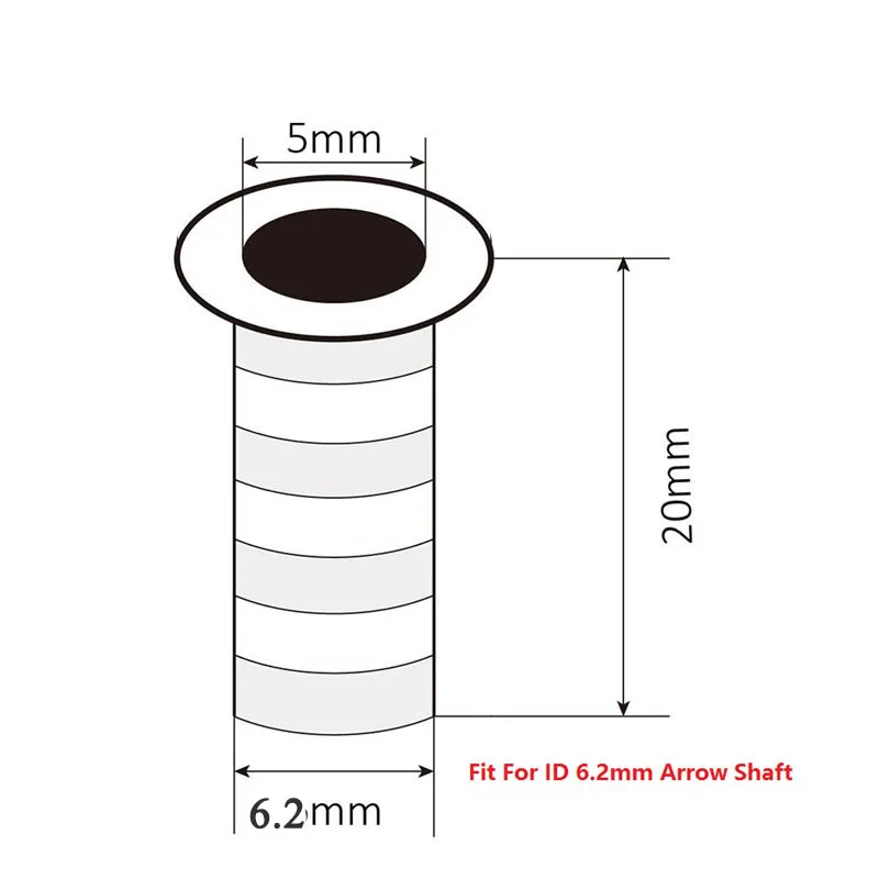 Insertos aluminio eje flecha – Carbono/vidrio 6,2-7,6mm - imagen 3