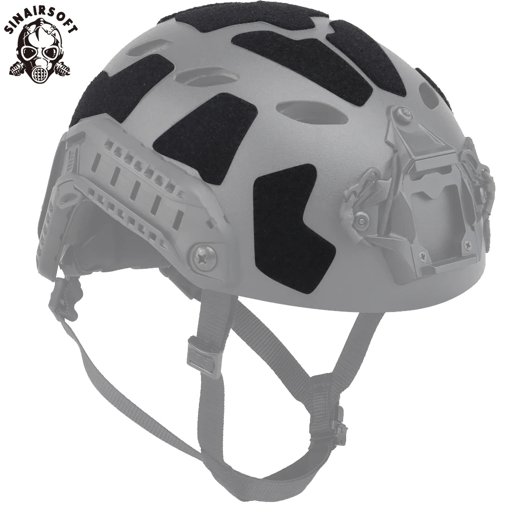 Ejemplo de disposición de parches sobre un casco