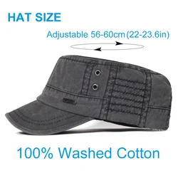 Gorra táctica militar algodón lavado negra vintage ajustable