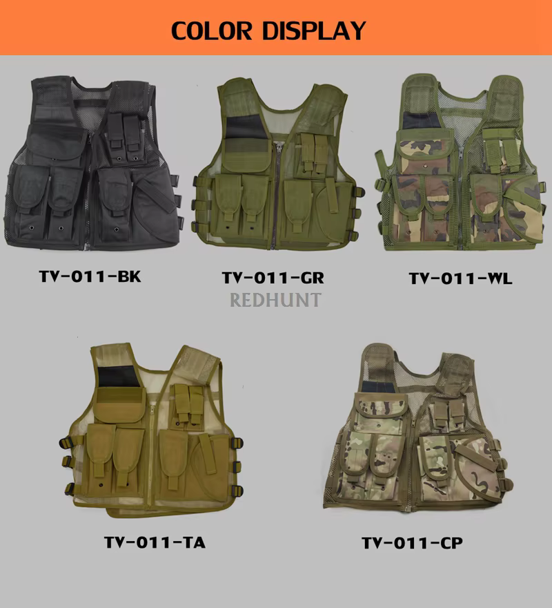 Chaleco táctico militar negro vista frontal