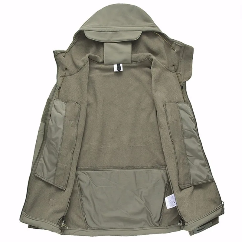 Chaqueta softshell hombre impermeable con capucha forro polar térmico