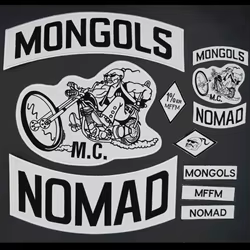 Parche táctico bordado Mongoles Nomad MC estilo punk motero