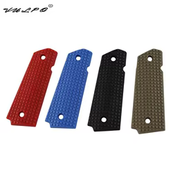 VULPO grip táctico 1911 – Cubierta empuñadura Serie BK azul y roja
