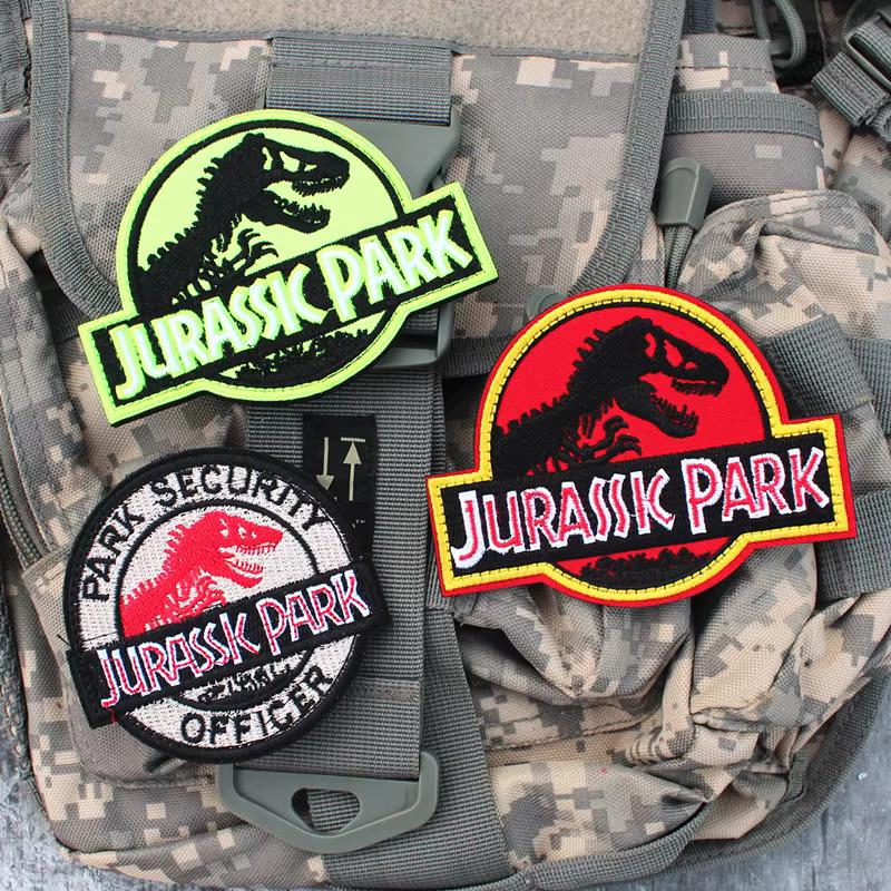 Parche táctico bordado Jurassic Park dinosaurios para Velcro
