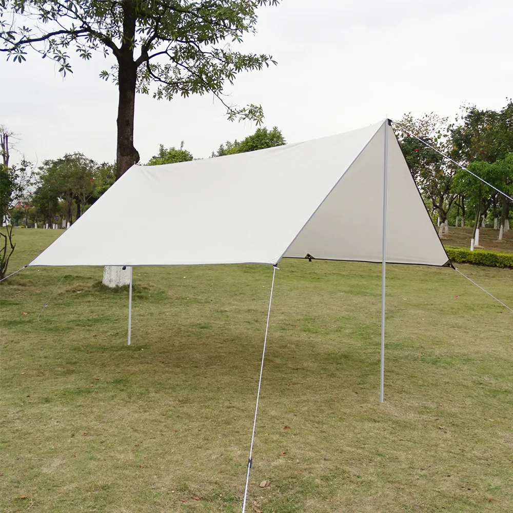 Toldo de lona ajustable con postes de aluminio y soporte camping - imagen 3