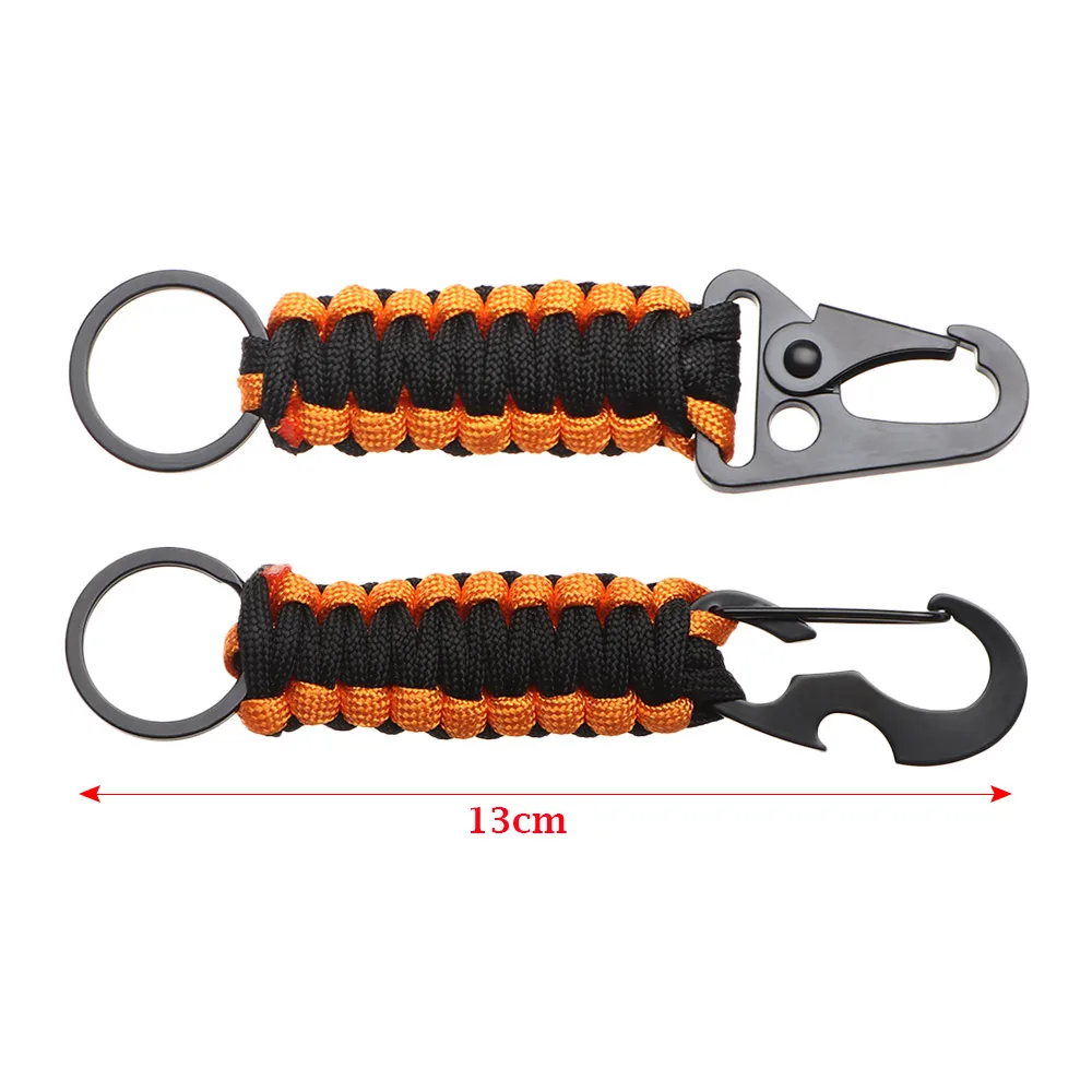 LLavero con mosquetón y cordón tipo paracord