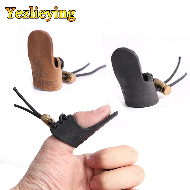 Protector de pulgar en cuero para tiro con arco y caza - imagen 4
