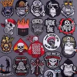Parche termoadhesivo gorila biker para chaleco o chaqueta