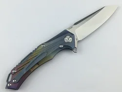 LEMIFSHE JK3287Ti cuchillo plegable EDC de titanio para acampada