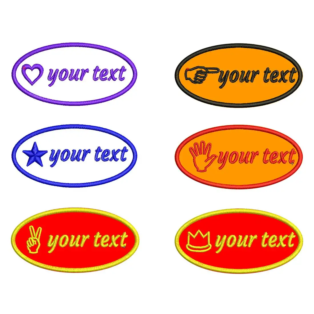 Parche ovalado bordado nombre personalizado – Para chaleco - imagen 3