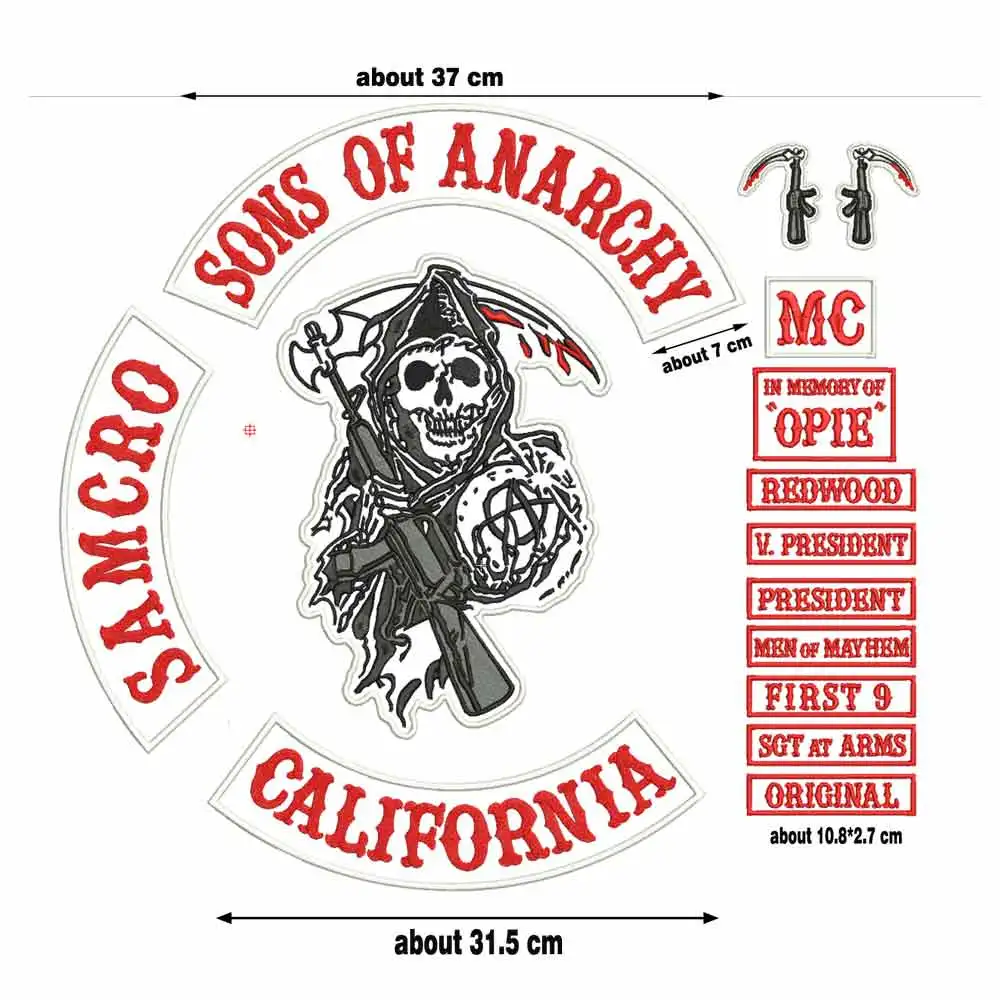 Parche bordado Sons of Anarchy para chaqueta de motero - imagen 4