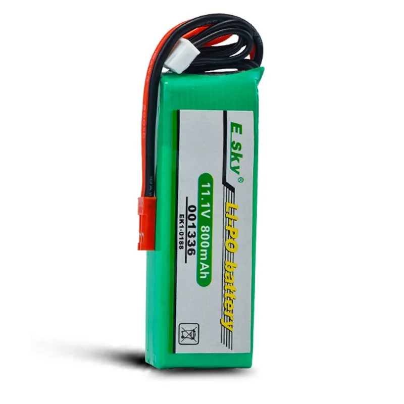 Batería LiPo recargable 11.1V 800mAh para helicóptero Esky EK1-0188 - imagen 3