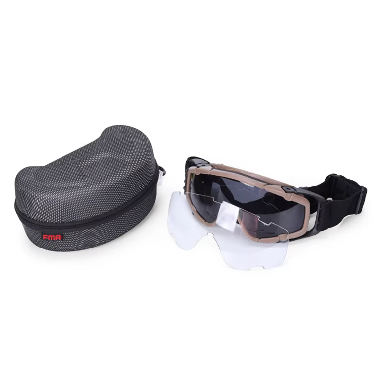 Gafas balísticas tácticas compatibles con casco – Negro/Tan militar - imagen 5