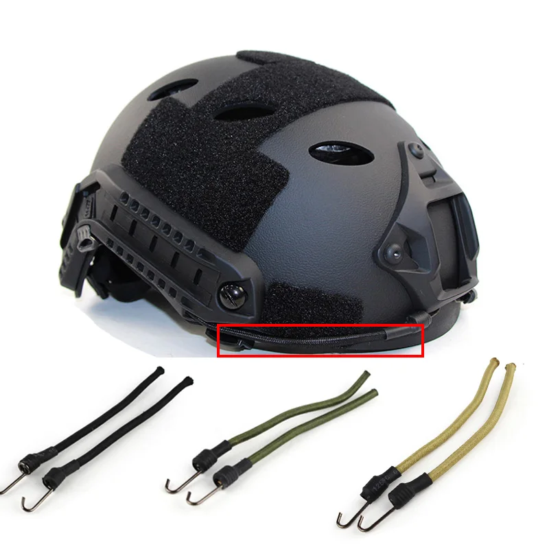 riel guías casco táctico con cordón nailon seguridad - imagen 4