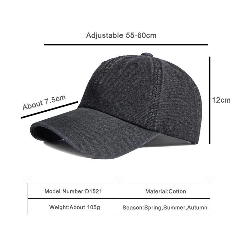 Gorra táctica camionero algodón lavada ajustable negra y azul - imagen 5
