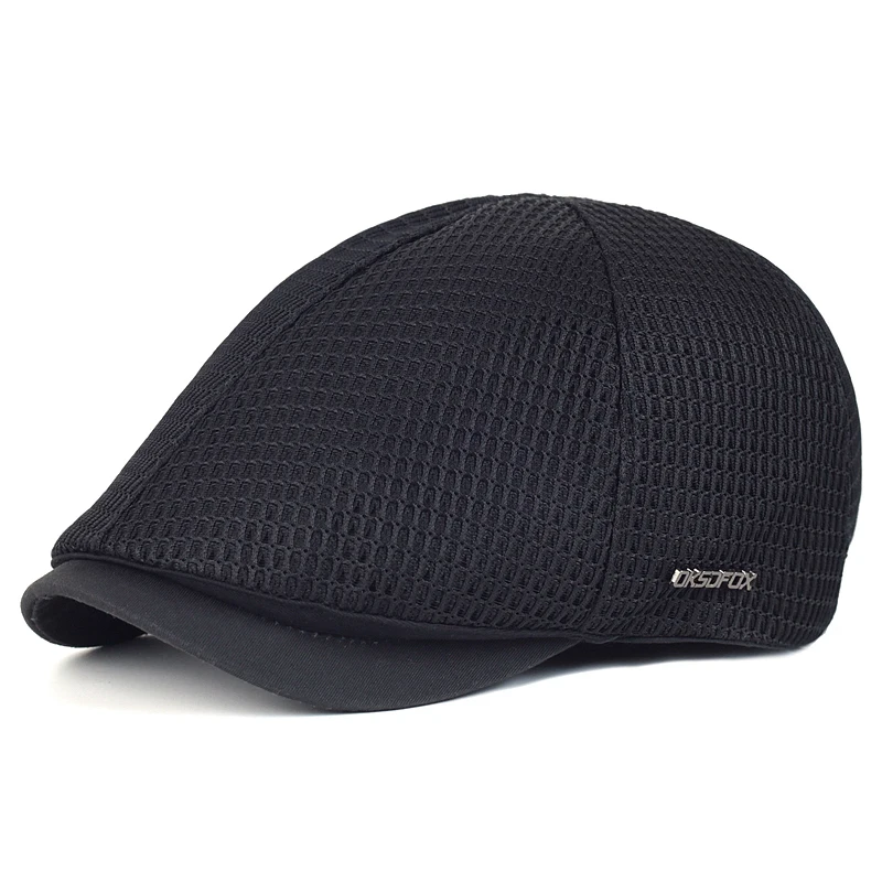 Gorra de malla transpirable lisa plana unisex para exteriores