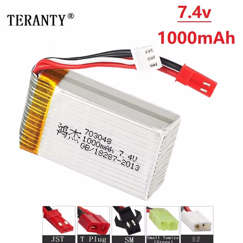 Batería LiPo 7.4V 1000mAh drone RC MJXRC X600 U829A F46 X601H - imagen 3