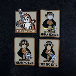 Parche bordado hear no evil – Tres monos sabios táctico