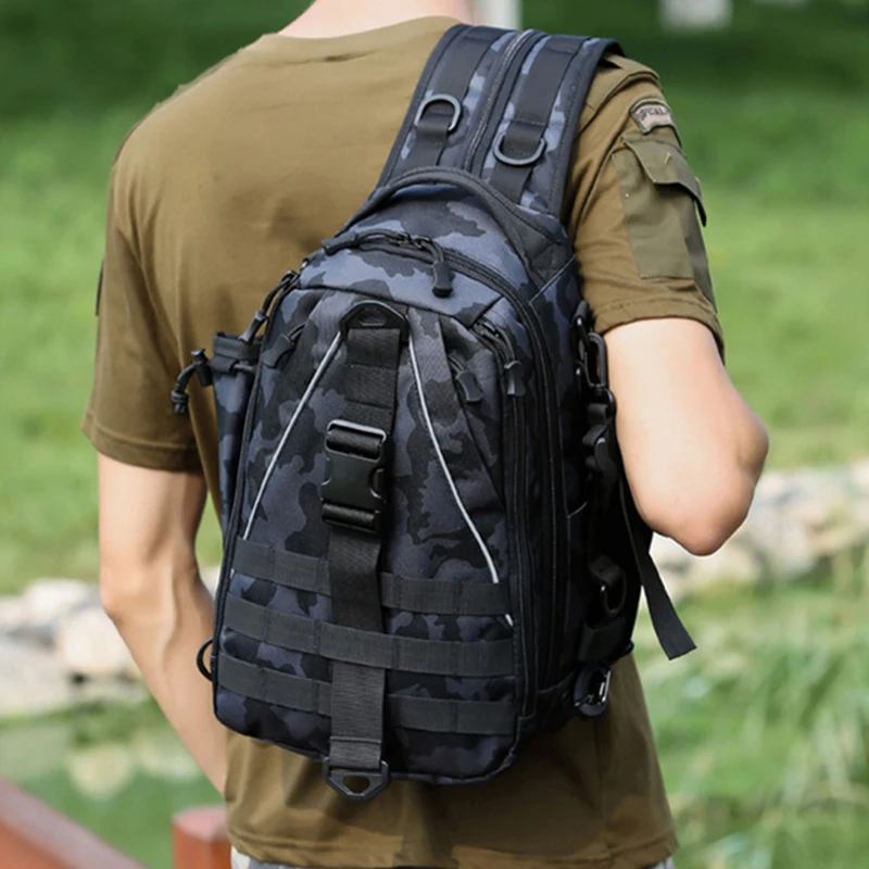 Mochila táctica de nailon bandolera para pesca y exteriores - imagen 5